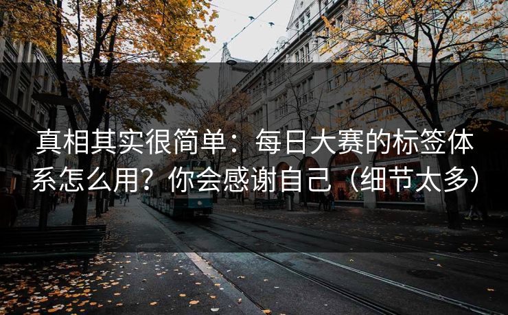 真相其实很简单：每日大赛的标签体系怎么用？你会感谢自己（细节太多）